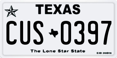 TX license plate CUS0397