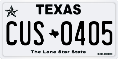 TX license plate CUS0405