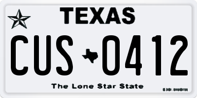 TX license plate CUS0412