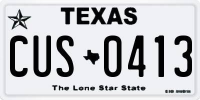TX license plate CUS0413