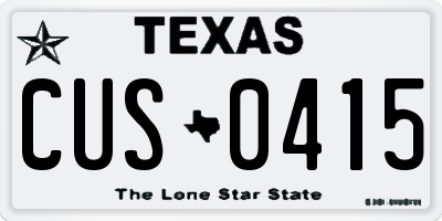 TX license plate CUS0415