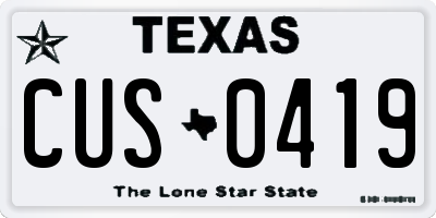 TX license plate CUS0419