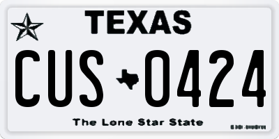 TX license plate CUS0424