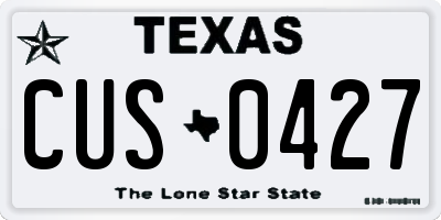 TX license plate CUS0427