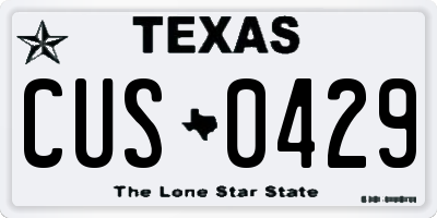 TX license plate CUS0429