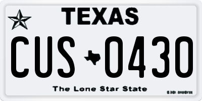TX license plate CUS0430