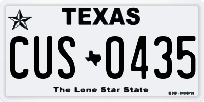 TX license plate CUS0435