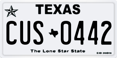 TX license plate CUS0442