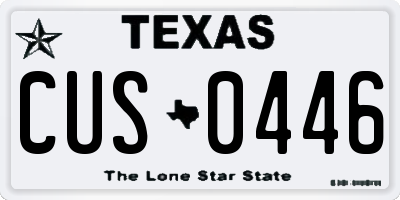 TX license plate CUS0446