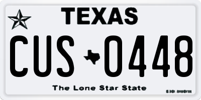 TX license plate CUS0448