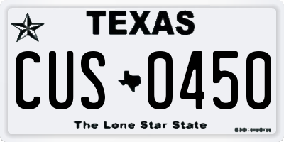 TX license plate CUS0450