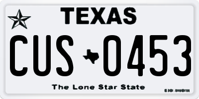 TX license plate CUS0453
