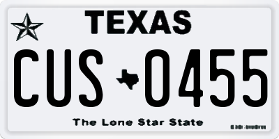 TX license plate CUS0455