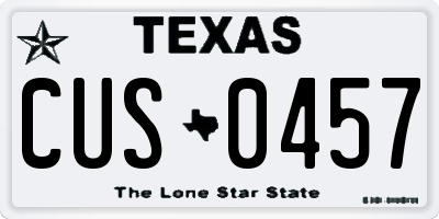TX license plate CUS0457