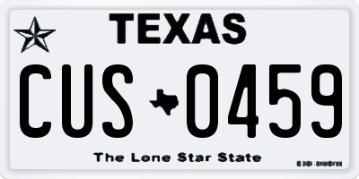 TX license plate CUS0459