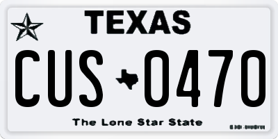 TX license plate CUS0470