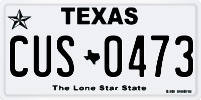 TX license plate CUS0473