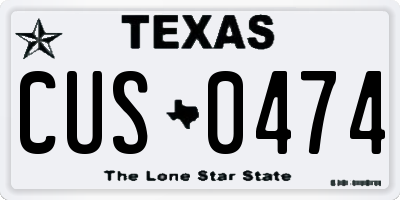 TX license plate CUS0474