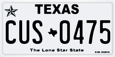 TX license plate CUS0475