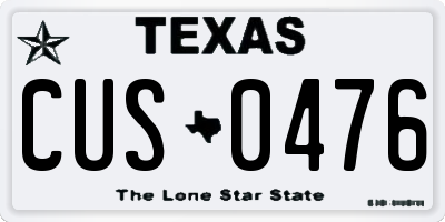 TX license plate CUS0476