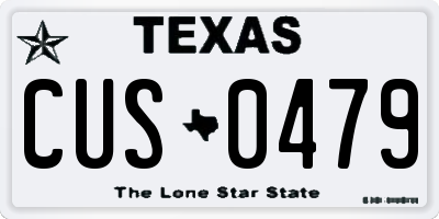 TX license plate CUS0479