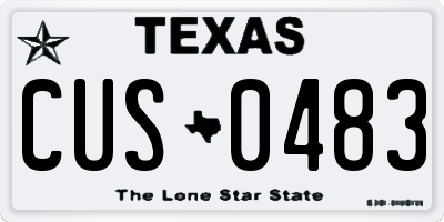 TX license plate CUS0483