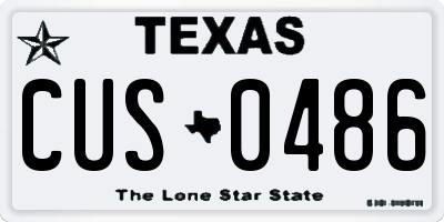 TX license plate CUS0486