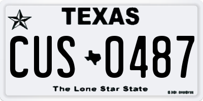 TX license plate CUS0487