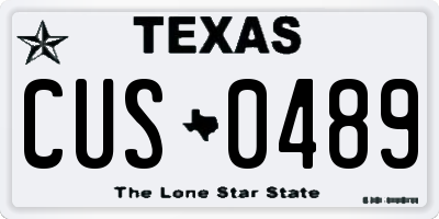 TX license plate CUS0489