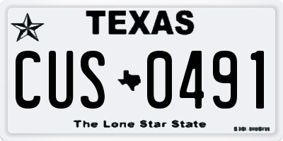 TX license plate CUS0491