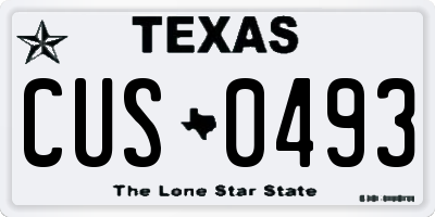 TX license plate CUS0493