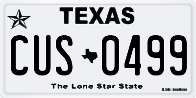TX license plate CUS0499