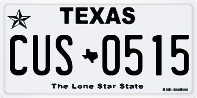 TX license plate CUS0515