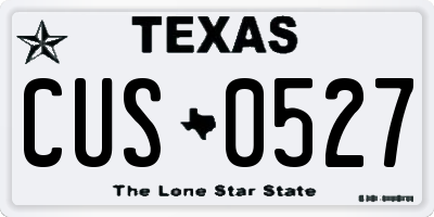 TX license plate CUS0527