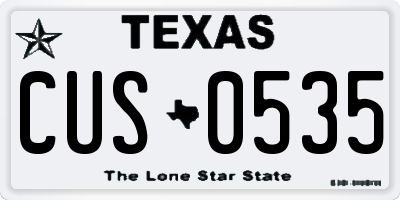 TX license plate CUS0535