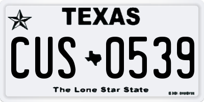 TX license plate CUS0539