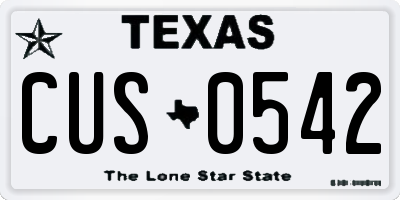 TX license plate CUS0542