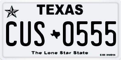 TX license plate CUS0555