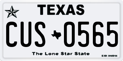 TX license plate CUS0565
