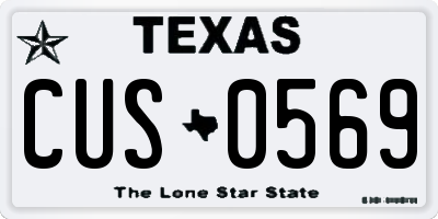 TX license plate CUS0569