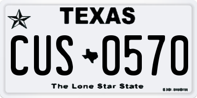 TX license plate CUS0570