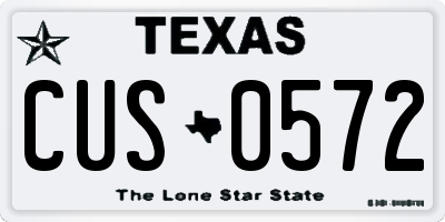 TX license plate CUS0572