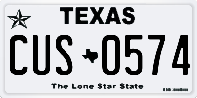 TX license plate CUS0574