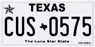 TX license plate CUS0575