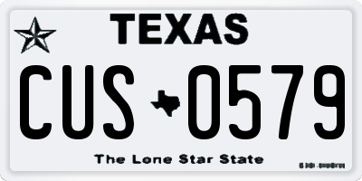 TX license plate CUS0579