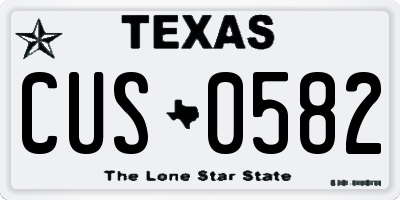 TX license plate CUS0582