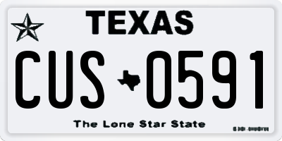 TX license plate CUS0591