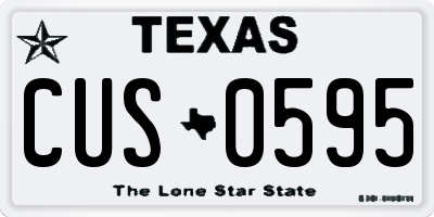 TX license plate CUS0595