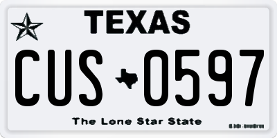 TX license plate CUS0597