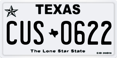 TX license plate CUS0622